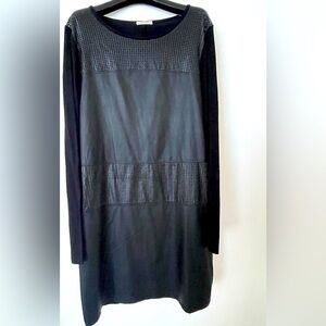 Black vegan leather front mini dress in size S . Made in EU in great condition